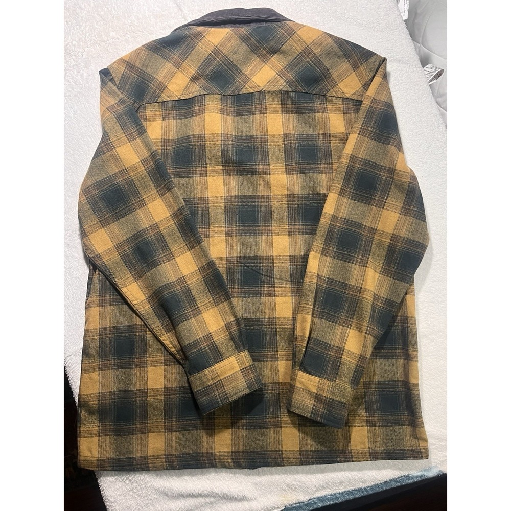 Wrangler Plaid Zip Jacket Mens M Corduroy Collar Workwear Shacket - Picture 5 of 9